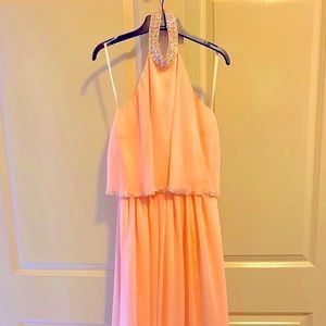 Pink gown. Size 5/6 on tag. Ready for daytime or beach weddings!